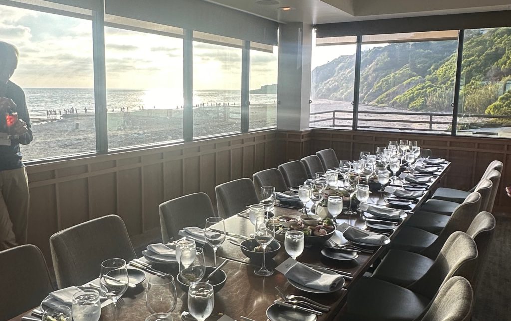 Dinner setting for analyst dinner on payments and fintech